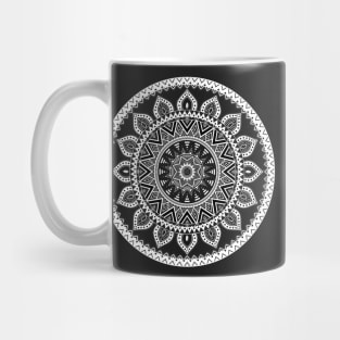 Mandala with African-inspired patterns White and Black version Mug